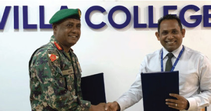 VILLA COLLEGE SIGNS MOU WITH COLLEGE OF DEFENCE & SECURITY STUDIES FOR ENGINEERING PROGRAMMES